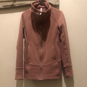 Lululemon cotton fleece Radiant Jacket II Spanish rose sz 6